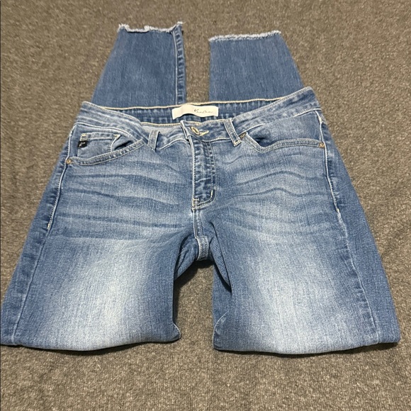 KanCan Distressed Skinny Jeans Raw Hem Medium Wash Women’s Sz 7/27 - Picture 11 of 12